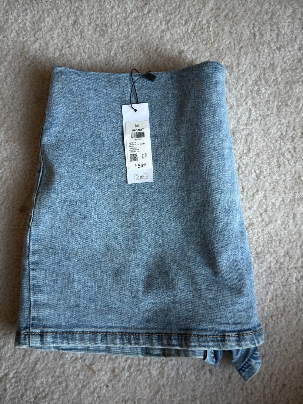 NWT Garage Low Rise Bodycon Denim Skort Claire Blue M - Picture 5 of 9